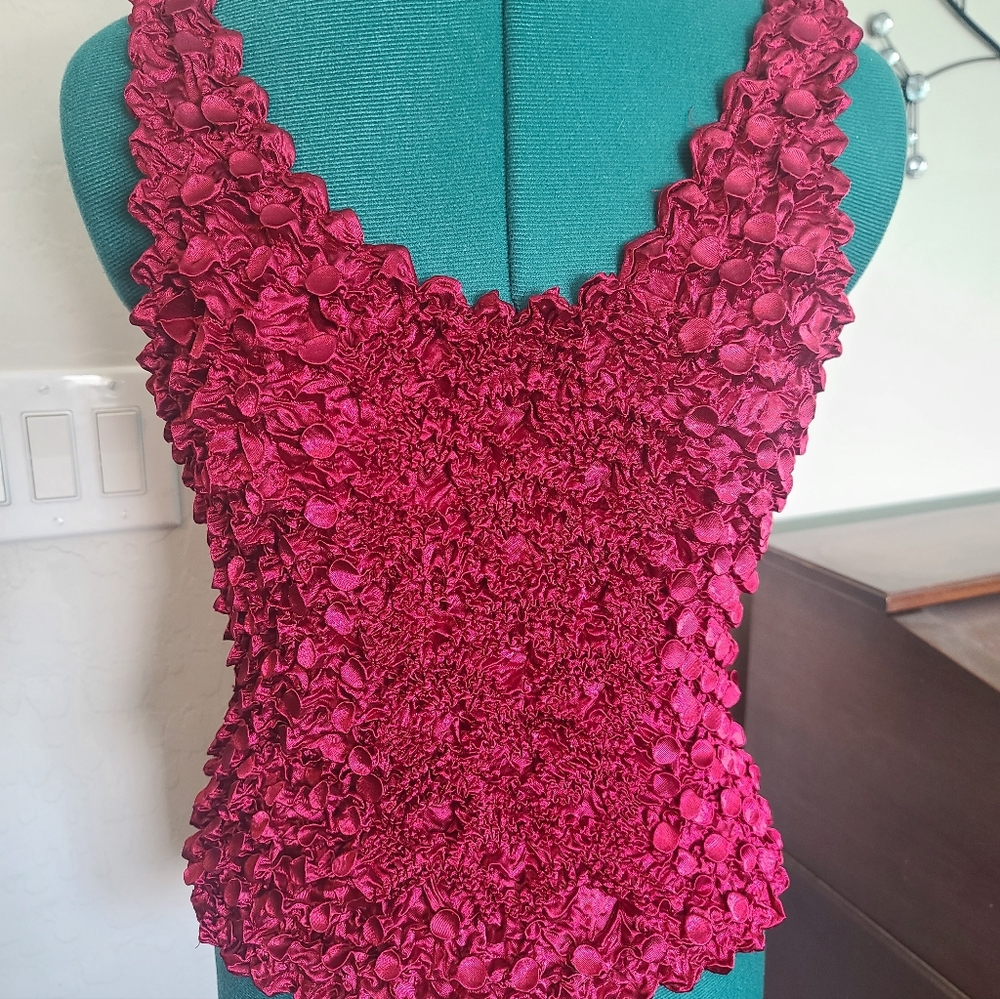 Elegant Burgundy Textured Women's Top